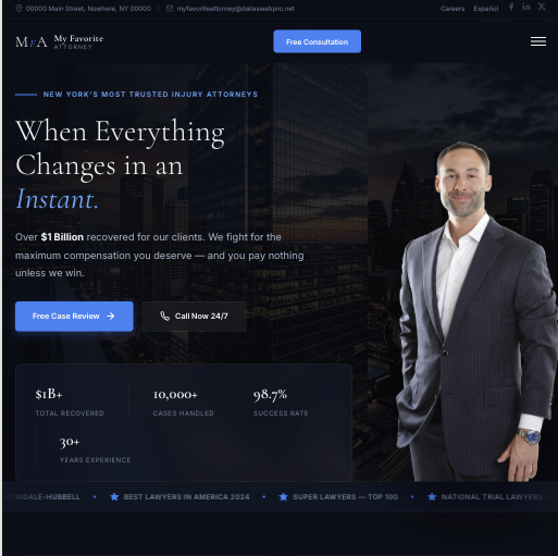 Attorney website for Dallas Web Pro website.