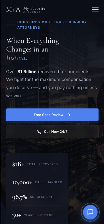 Portfolio project of attorney website for Dallas Web Pro in DFW Texas