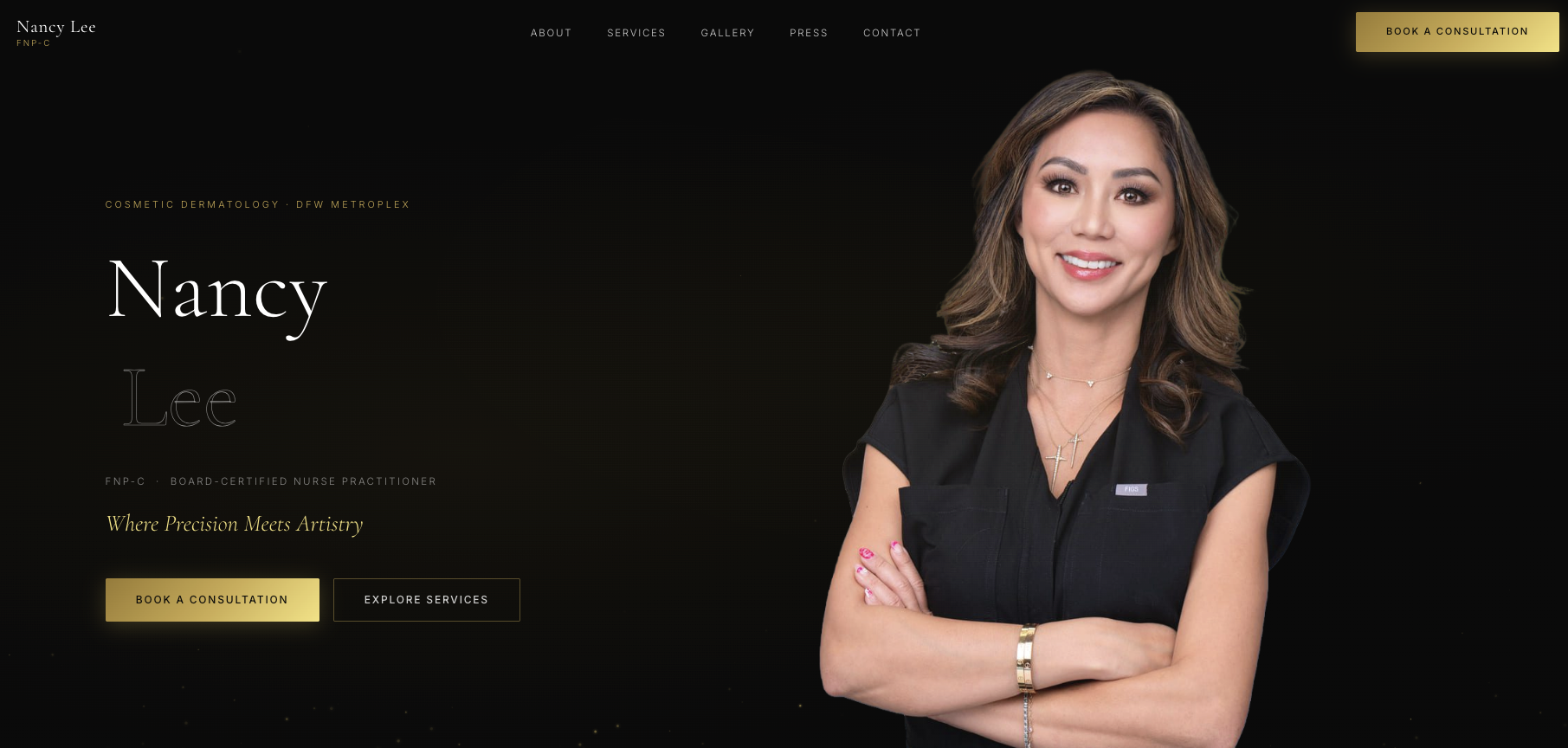 Custom website for cosmetic dermatologist Nancy Lee by DallasWebPro.net