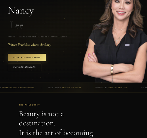 Custom website for Nancy Lee Dermotologist by Dallas Web Pro